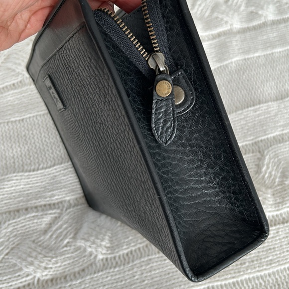 Burberrys Clutch Bag Leather Black vintage - Picture 8 of 16